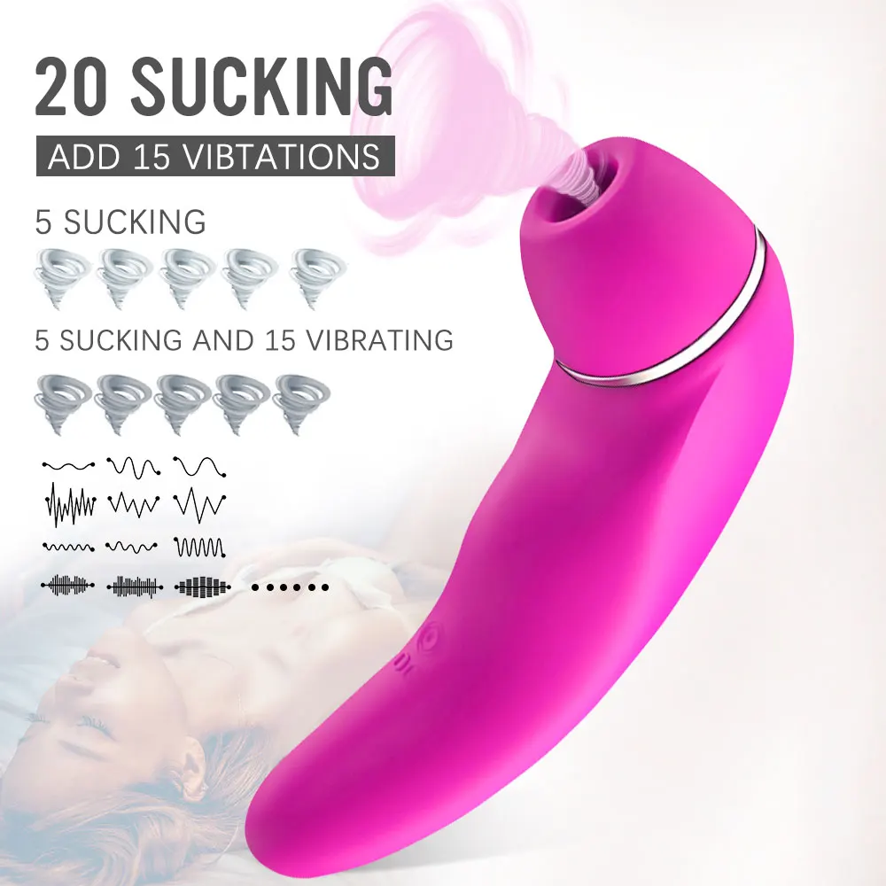 20 Hitrostih z vibriranjem Klitoris Bedak Vibrator Blowjob Nastavek Sesanju Klitoris Vagine Stimulator Spolnih Ustni z vibriranjem Sex Igrače za Ženske