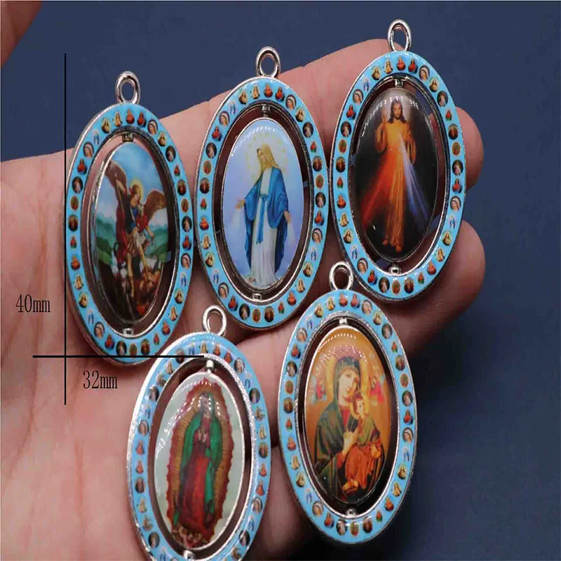20 kos / Katoliška različne ikone Rotacijski Medaljo Ključnih Verige Medaljo, obojestransko Jezusa Kristusa ikono obeskom za ključe obesek
