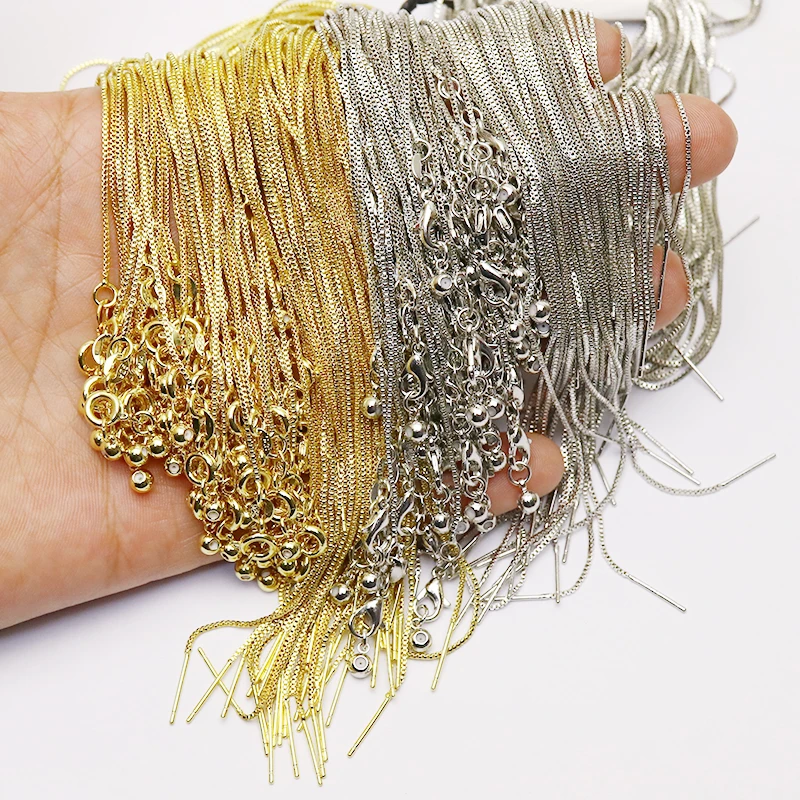 20 Kos, Kovinsko verigo ogrlica Preprost stil nakit verige za nakit izdelavo visoko kakovostnih kamen draguljev darilo za ženske 9069