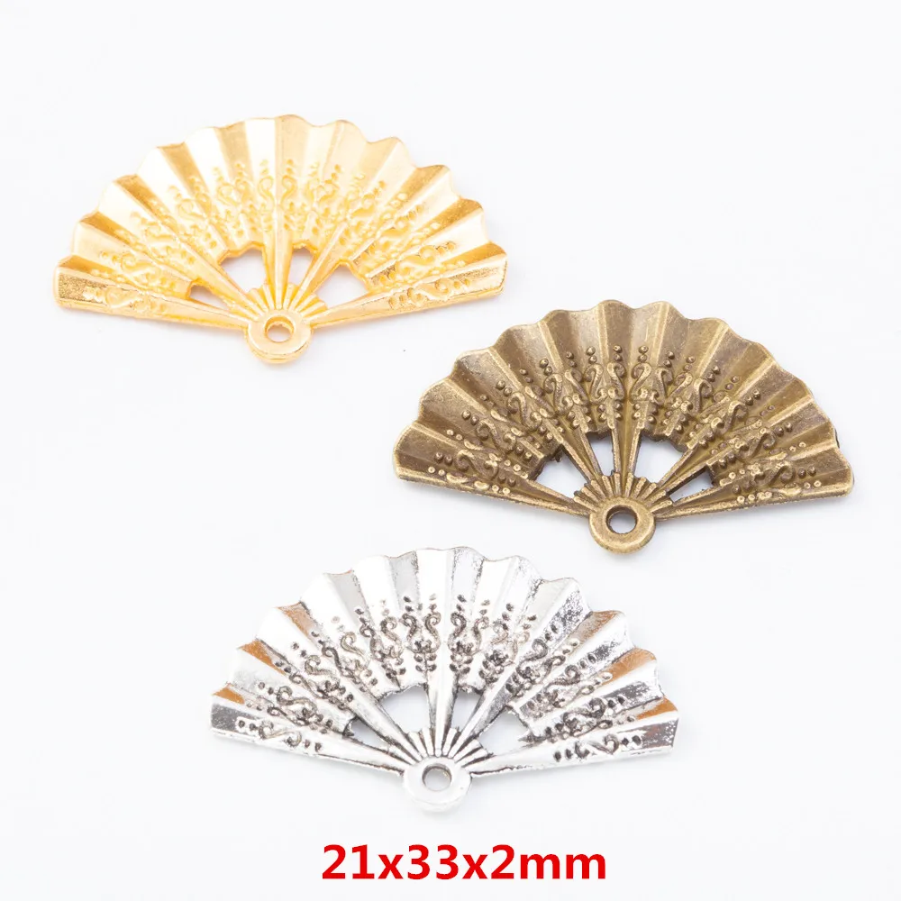 20 kosov retro kovinski cinkove zlitine fan obesek za DIY ročno izdelan nakit, ogrlico, zaradi česar 7721