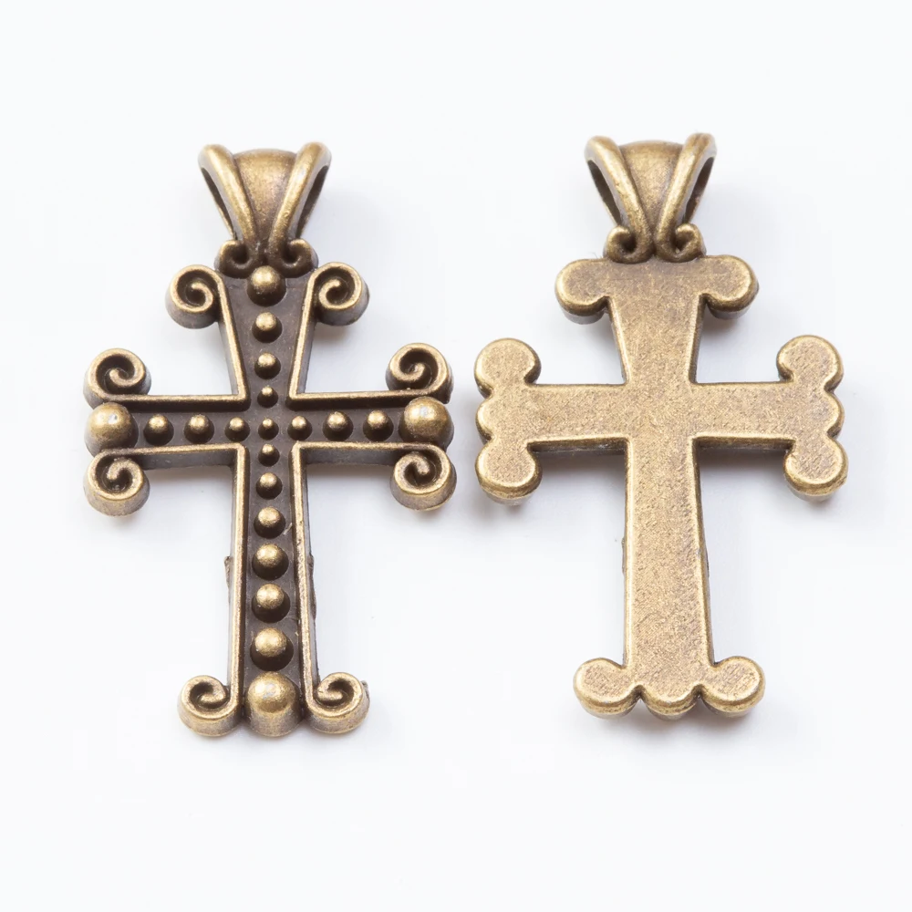 20 kosov retro kovinski cinkove zlitine križ obesek za DIY ročno izdelan nakit, ogrlico, zaradi česar 7364