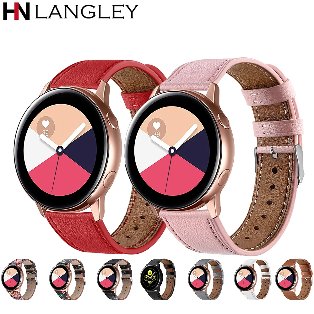 20 mm Pravega Usnja Watch Trak Za Samsung Galaxy Watch 42mm Aktivno Pasu Pas Za Orodje S2 Klasičnih za Huawei Watch
