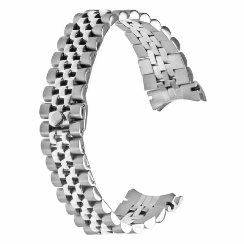 20 mm Trdnega Nerjavečega Jekla jubilejne Watch Band Zapestnica Ukrivljen Koncu primerni za Rolex watch