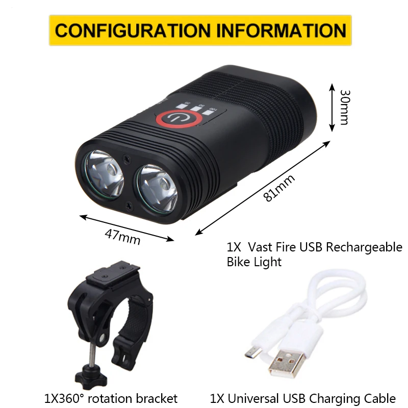 2000 Lums Kolo Svetlobe T6 USB Polnilne 1800mAh Kolo Lahka, vodoodporna LED Smerniki Vklop Banka Kolesarske Opreme