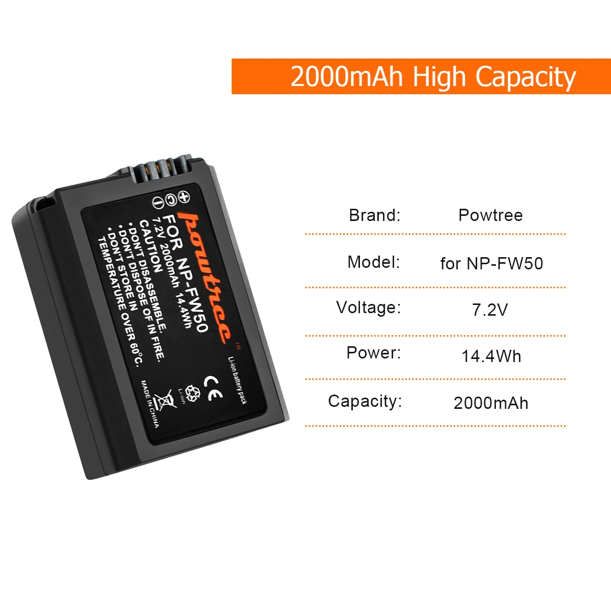 2000mAh NP-FW50 Baterija+LCD Dvojni Polnilec za Sony Alpha a6500 a6300 a6000, a7s, a7, a7s ii, a7s, a5100, a5000, a7r, a7 ii Camer