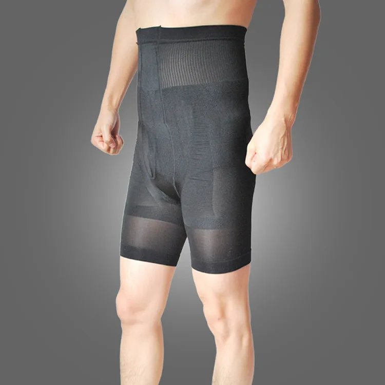 2016 Modni Moški Funkcionalne Hujšanje Shapewear Oblikovanja Telesa Bodysuit Moški Pas Cincher Dihanje Hlače Črne