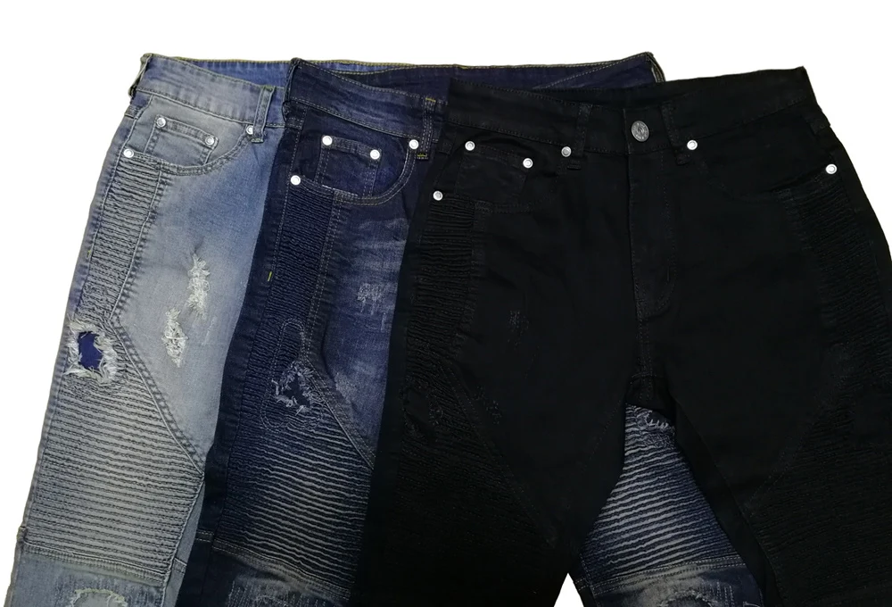 2016 Moških Suh Biker Jeans Modno Oblikovanje Strechy Jeans Za Moške E8701