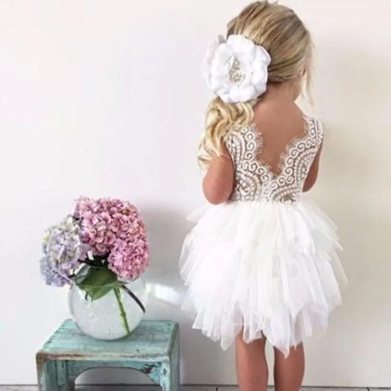2018 Dekleta Princesa Obleko čipke obleko torta otrok princesa backless tutu stranka obleke rojstni dan vestido poletne obleke, Vroče Prodaje