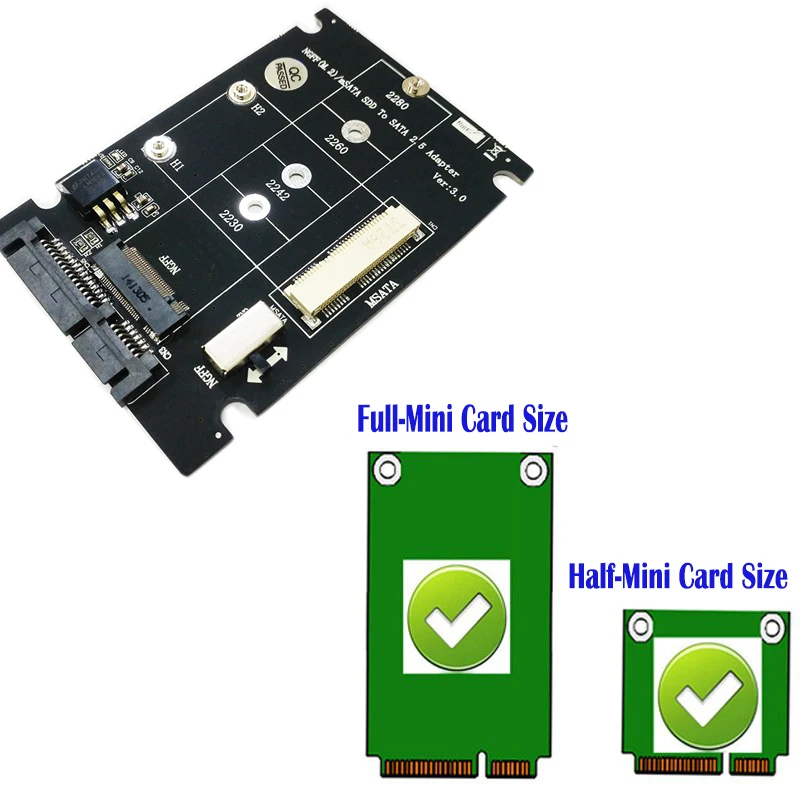 2018 Novo 2 v 1 Združujejo Kartico Mini PCI-E M. 2 NGFF, Da SATA 3.0 Adapter III , MSATA SSD, Da SATA 3.0 Debelo SPNFMSTOSA3