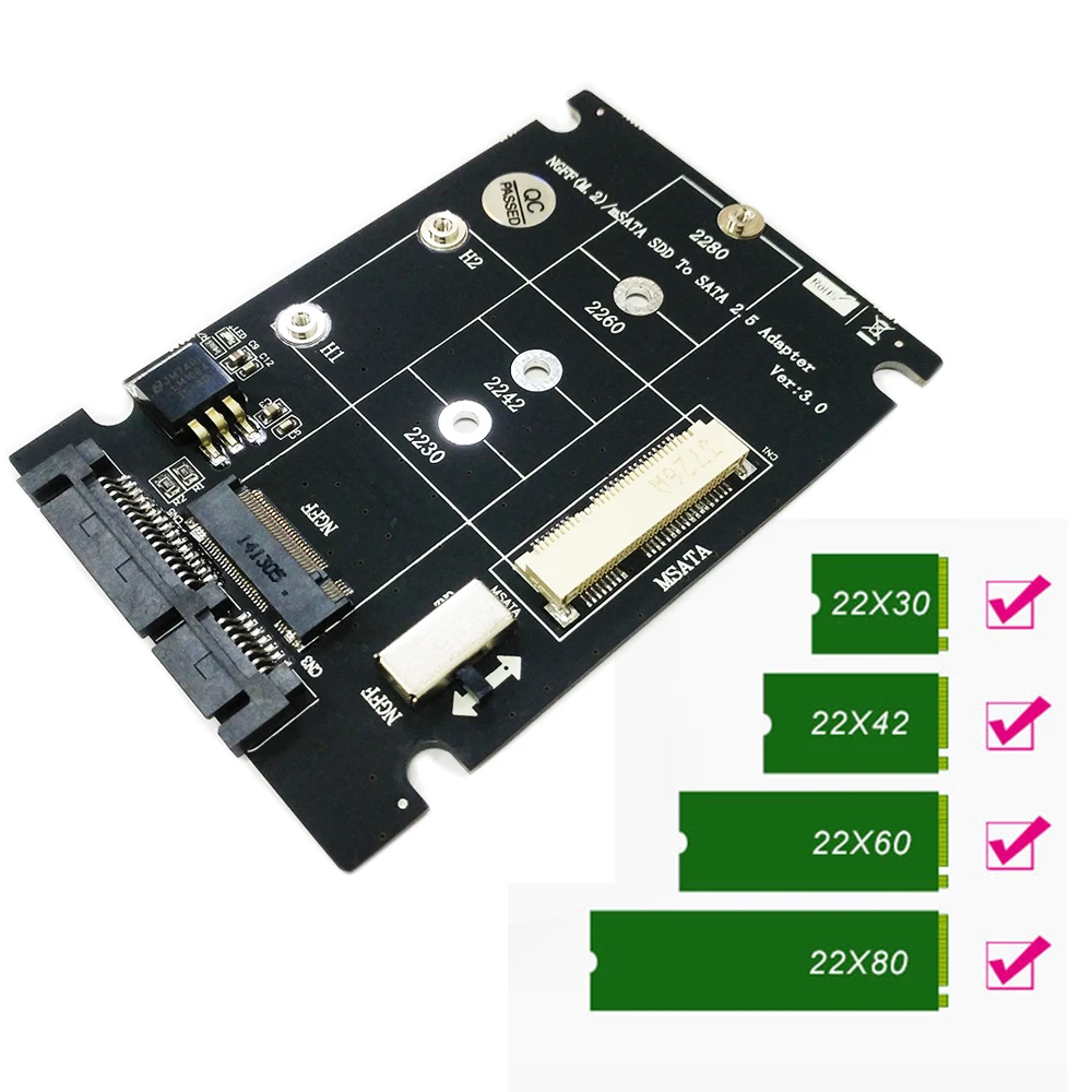 2018 Novo 2 v 1 Združujejo Kartico Mini PCI-E M. 2 NGFF, Da SATA 3.0 Adapter III , MSATA SSD, Da SATA 3.0 Debelo SPNFMSTOSA3