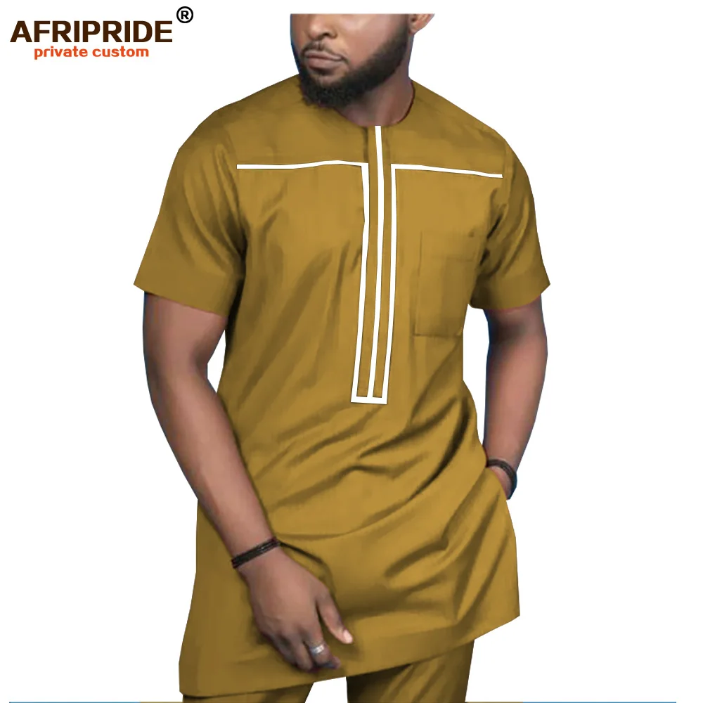 2019 Afriška Oblačila za Moške, Trenirko Dashiki Majice in Tisk Hlače Tradicionalni Nabor Obleke Nositi Sweatsuit AFRIPRIDE A1916051