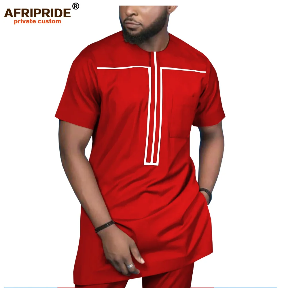 2019 Afriška Oblačila za Moške, Trenirko Dashiki Majice in Tisk Hlače Tradicionalni Nabor Obleke Nositi Sweatsuit AFRIPRIDE A1916051