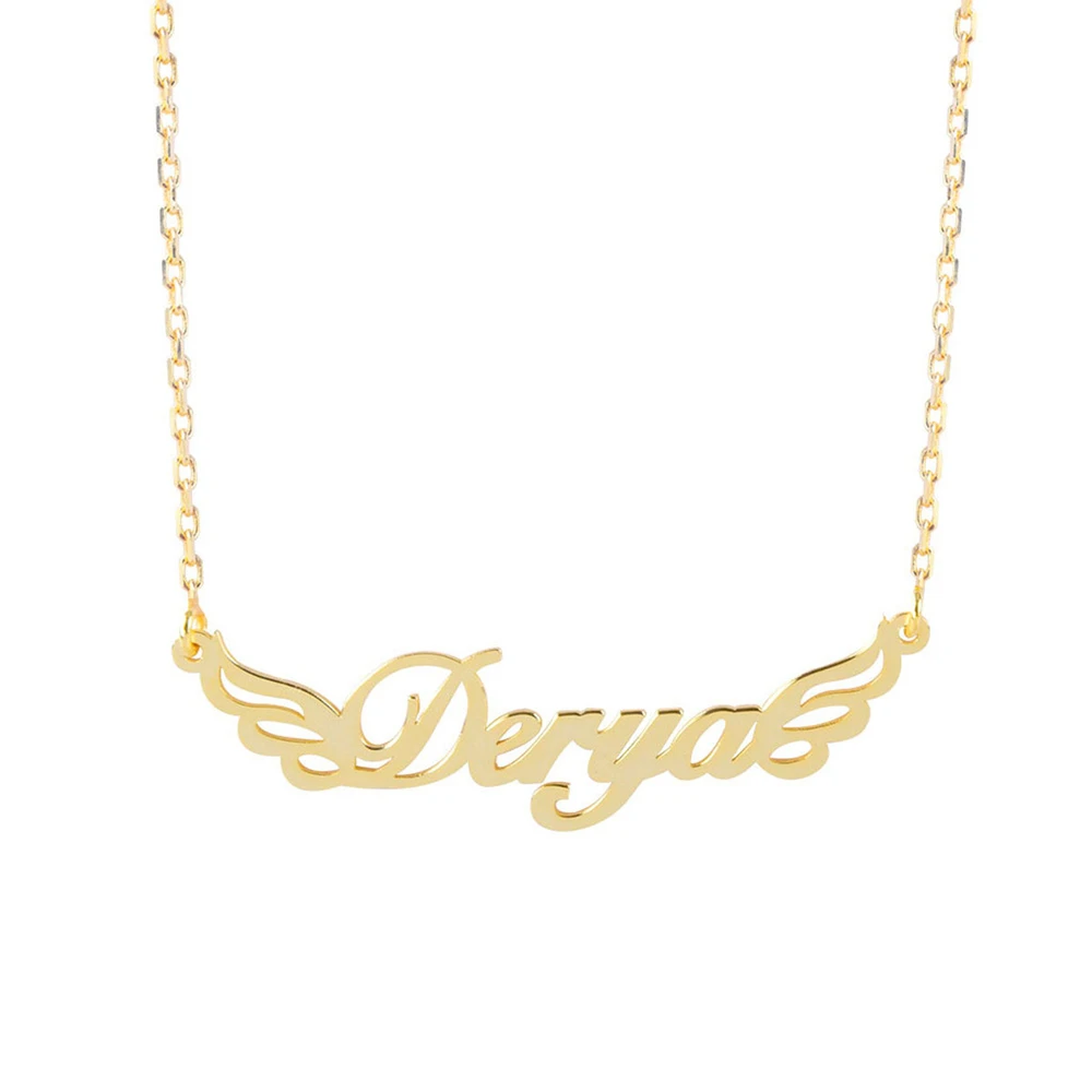 2019 ime po meri ogrlica osebnost angel krila meri zlato ogrlico iz nerjavečega jekla ženska ogrlica darilo najboljši prijatelj bi