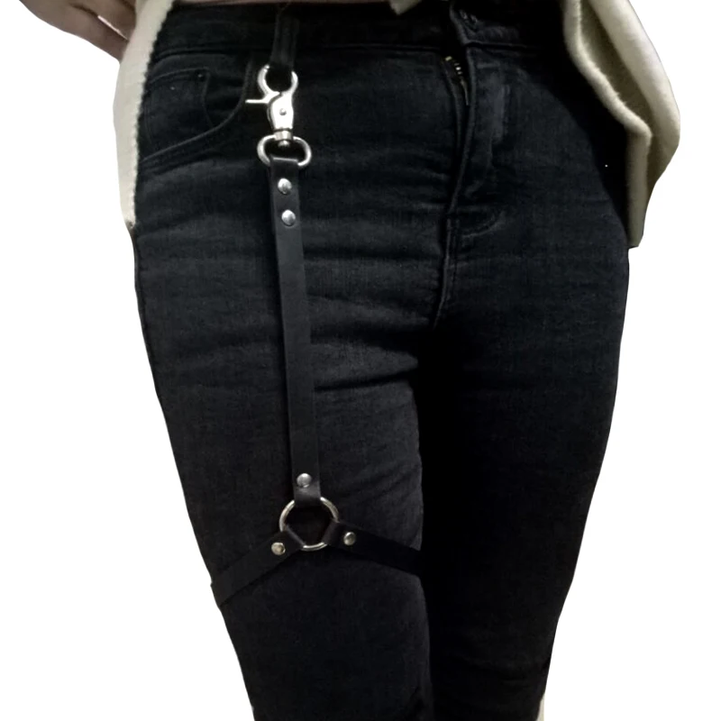2019 moda kul Gothic pu Usnje Podvezice Pasu Pasu Trakov Visoko Stegno Noge Pas Suspender za Hlače Jeans hlače dodatki