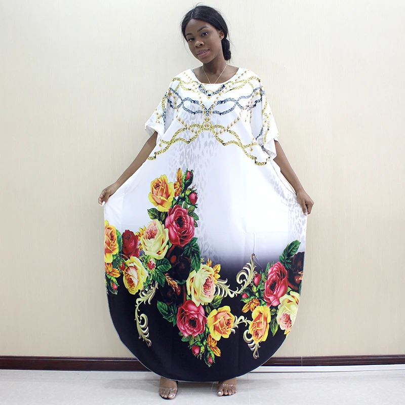 2019 Najnovejši Turistov Modno Oblikovanje Dashikiage Rože In Nakit Vzorec Tiskanja Črno Kratek Rokav Plus Velikost Obleke Za Ženske