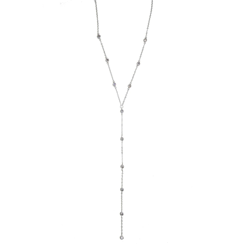 2019 Nov modni Y obliko dolge ogrlice z občutljivo krog cz kaplja čar Dolgo Obesek verige seksi ogrlica za ženske Boho Dragulj