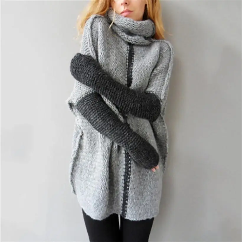 2019 nove vroče prodajo žensk pomlad jesen turtleneck ohlapno pletene puloverje ženske dolgo slog puloverju pulover
