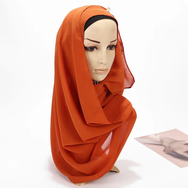 2019 NOVE ženske šifon barva muslimanskih glavo, rute in šali in obloge pashmina ruta ženski foulard crinkle hidžab trgovinah