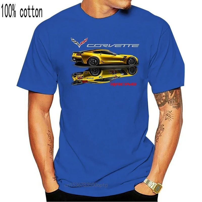 2019 Novo blagovno Znamko Oblačil po Meri Posebna Tiskanja Moških Corvette T-Shirt Racer Razmislek Muscle Car-Velika 3D Natisnjeni T-Majice