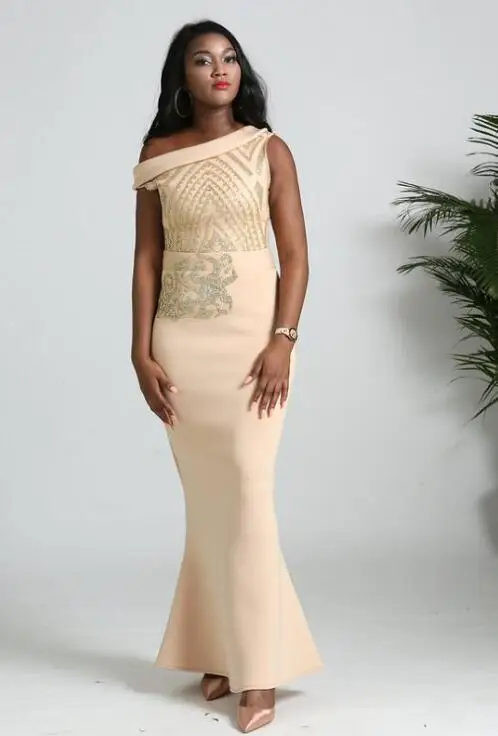 2019 novo elegent modni slog afriške ženske plus velikost poliester dolgo obleko L-XXL