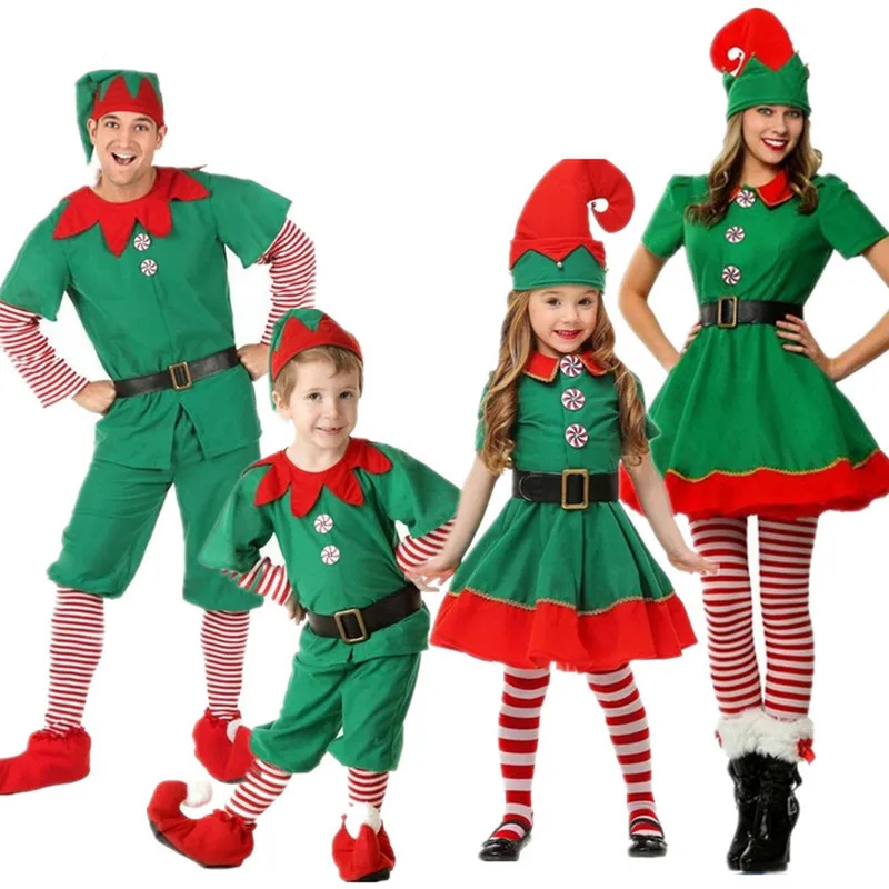 2019 Otroci zeleni Škrat božični Kostum Festival Santa Klavzula za Dekleta, Novo Leto chilren oblačila pustna Božič Stranka Obleko