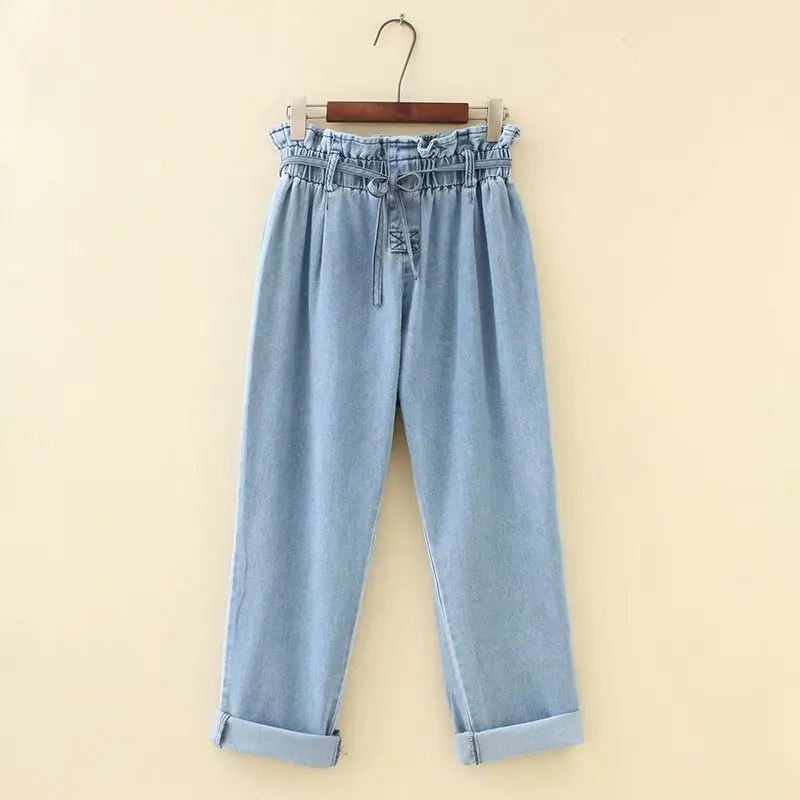 2019 Oversize Priložnostne Jeans Pomlad Ženske Modnih Oblačil, Svoboden Denim Harem Hlače S6-8629