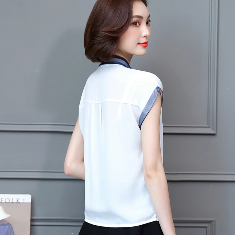 2019 plus velikost šifon bluzo moda za ženske kratkimi rokavi top in bluzo kratkimi rokavi ženske majice poletje bluzo ženske vrh 2563 50