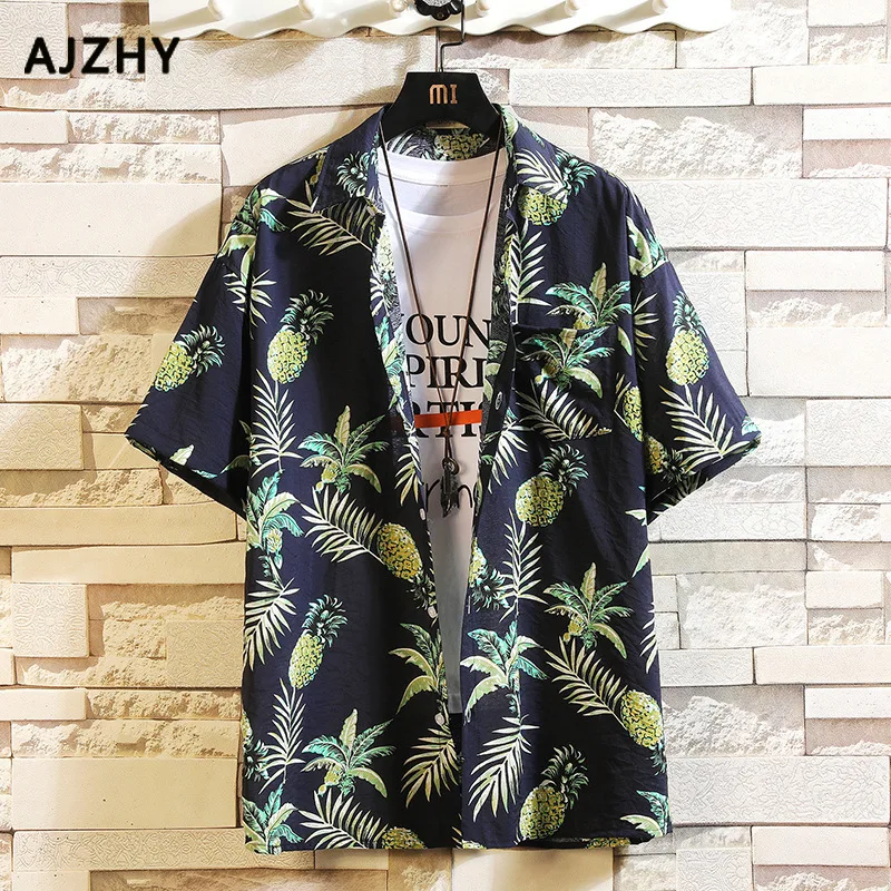 2019 Poletne Majice Hawaiian Majica Kratek Rokav Japonski Ulične Moški Ženske Priložnostne Tiskano Majico Beach Resort Stranka Ulice