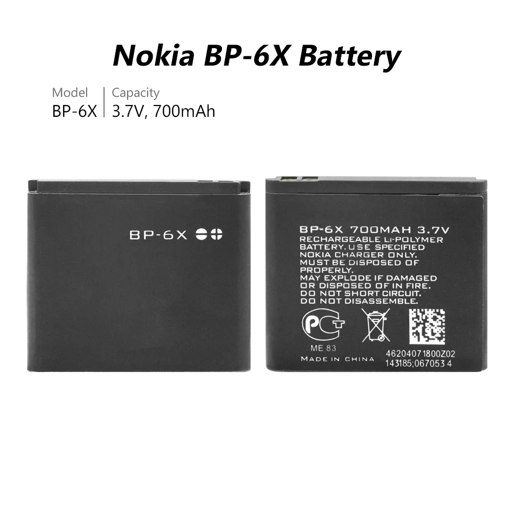2019 Premium Litij-3,7 V 700mAh BP-6X BP 6X BP6X Polnilna Litijeva Baterija Za Nokia 8800 8800 Sirocco N73I 8860
