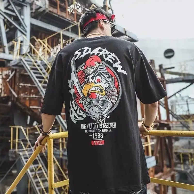2019 T Shirt Ulične Moških Kul Panda Tiskanja Hip Hop T-Shirt Kitajski Znak Harajuku Tshirt Bombaža, Kratek Rokav Vrhovi Tees