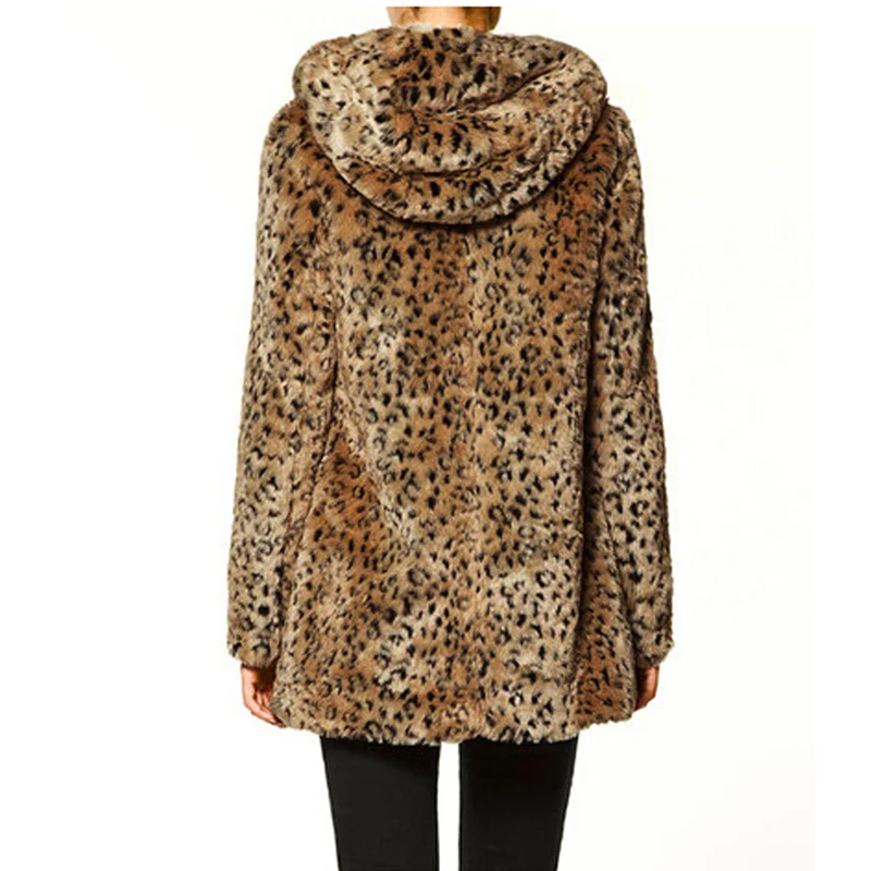 2019 Zimske Ženske Leopard Plašč Krzneni Plašč Nesramna Divjih Faux Kotlovec suknjič Moda Toplo Outwear Casaco De Pele PC185