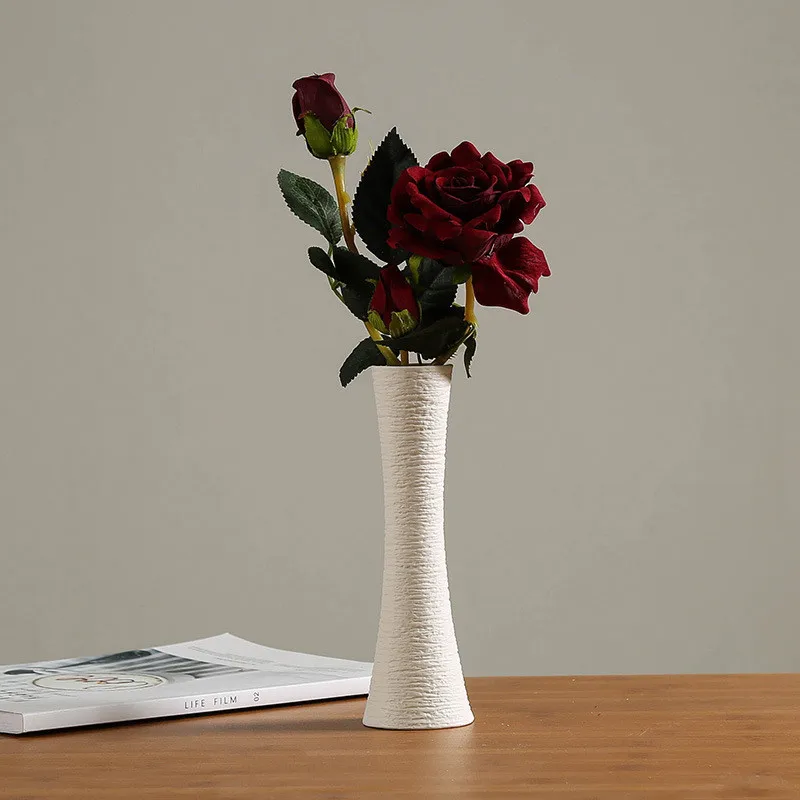 2019High Kakovostna Bela Vaza Keramične Vaze Doma Dekor Dodatki, Suho Cvet Sodobne Minimalistične Literarni Vaza za Rože Doma Dekor