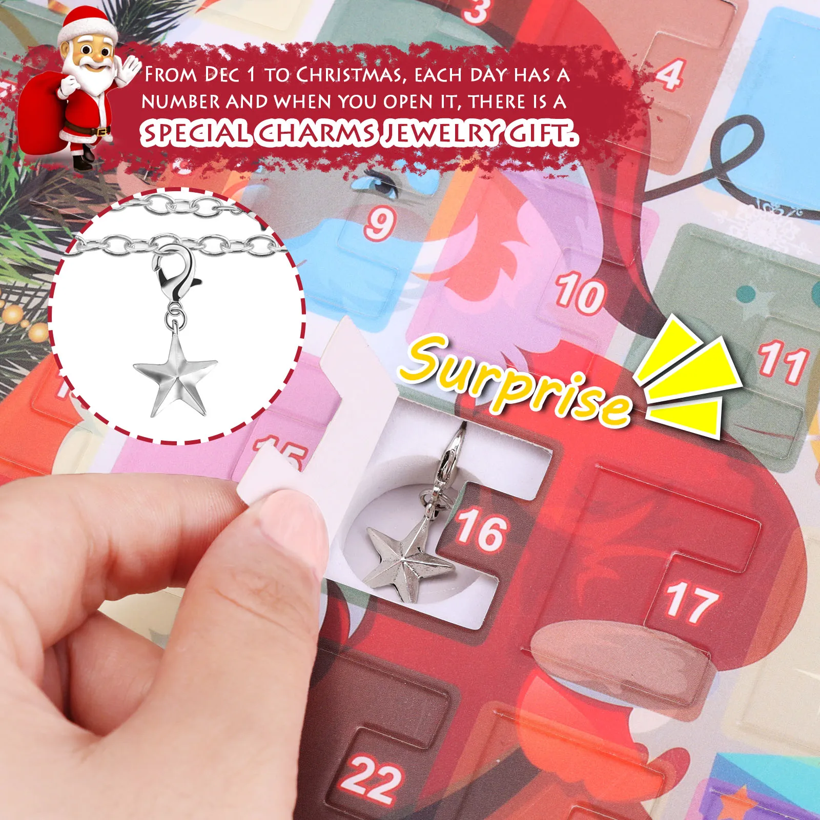 2020 24Days Božič Odštevanje Adventni Koledar DIY Čar Zapestnico, Ogrlico, Nakit, Izdelava Komplet za Otroke Otrok Xmas Darila