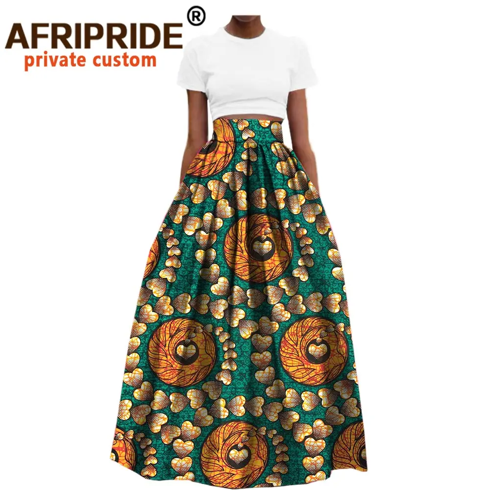 2020 afriška oblačila gleženj dolžina formalno bombažno krilo za ženske dashiki print maxi tkanine vosek žogo zrasla AFRIPRIDE A722709
