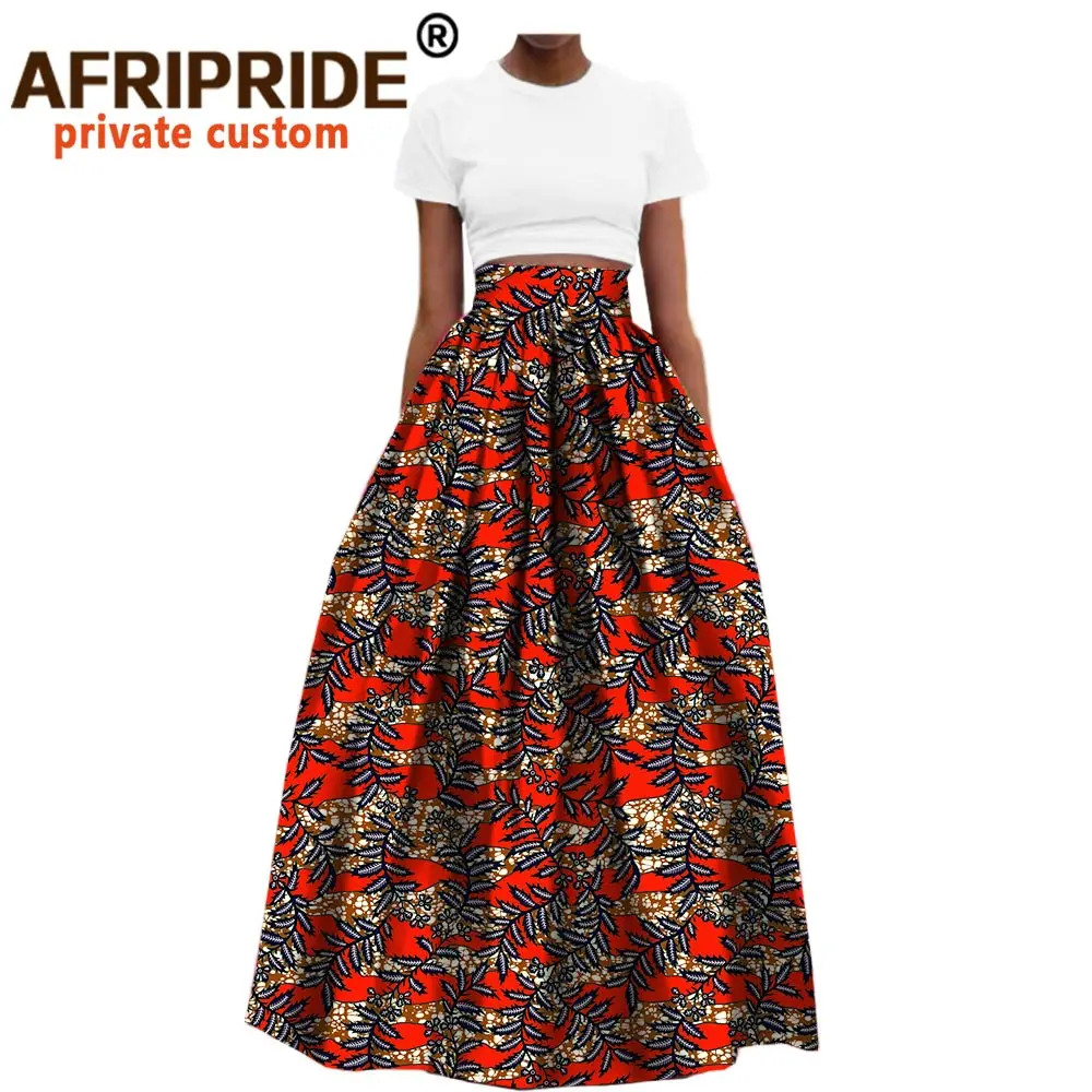 2020 afriška oblačila gleženj dolžina formalno bombažno krilo za ženske dashiki print maxi tkanine vosek žogo zrasla AFRIPRIDE A722709
