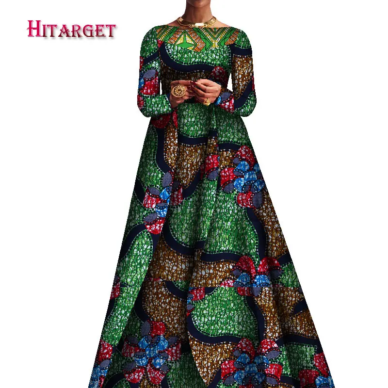 2020 Afriške ženske obleke Stranka obleko tradicionalno obleko Multi-barvni cvetlični obleka princess krilo Dolgimi rokavi, krilo wy8379