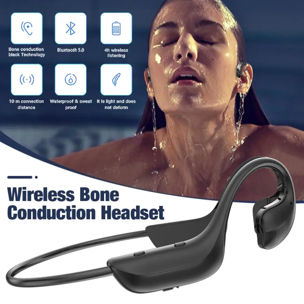 2020 Brezžični Kostne Prevodnosti Slušalke Nepremočljiva Šport Slušalke Bluetooth 5.0 Slušalke z Vgrajeno Dvojno šumov Mikrofona