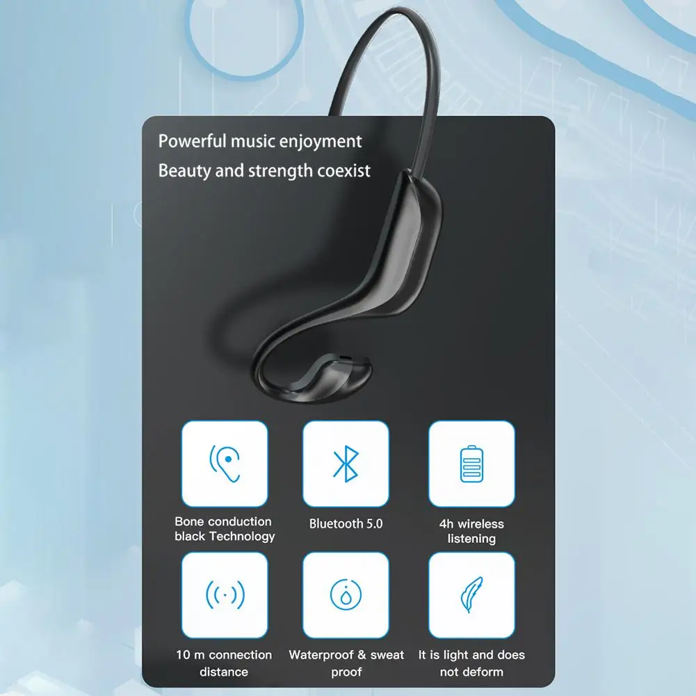 2020 Brezžični Kostne Prevodnosti Slušalke Nepremočljiva Šport Slušalke Bluetooth 5.0 Slušalke z Vgrajeno Dvojno šumov Mikrofona