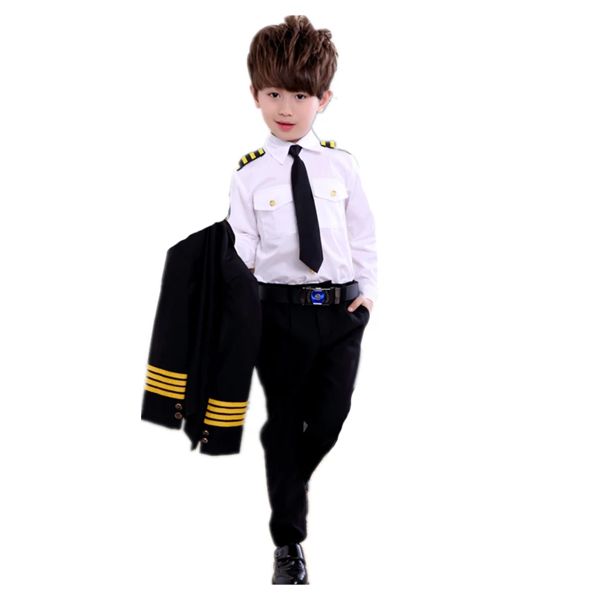 2020 Dan Otrok Pilotni Enotno Stevardesa Cosplay Halloween Kostumi Za Otroke Prikrivanje Dekle, Fant Kapitan Zrakoplova Fancy Obleke