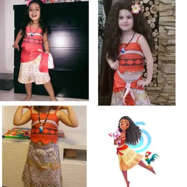 2020 Dekleta Moana Cosplay Kostum za Otroke Vaiana Princesa Obleko, Oblačila za Halloween Kostumi za dekleta baby Dekle stranke obleke