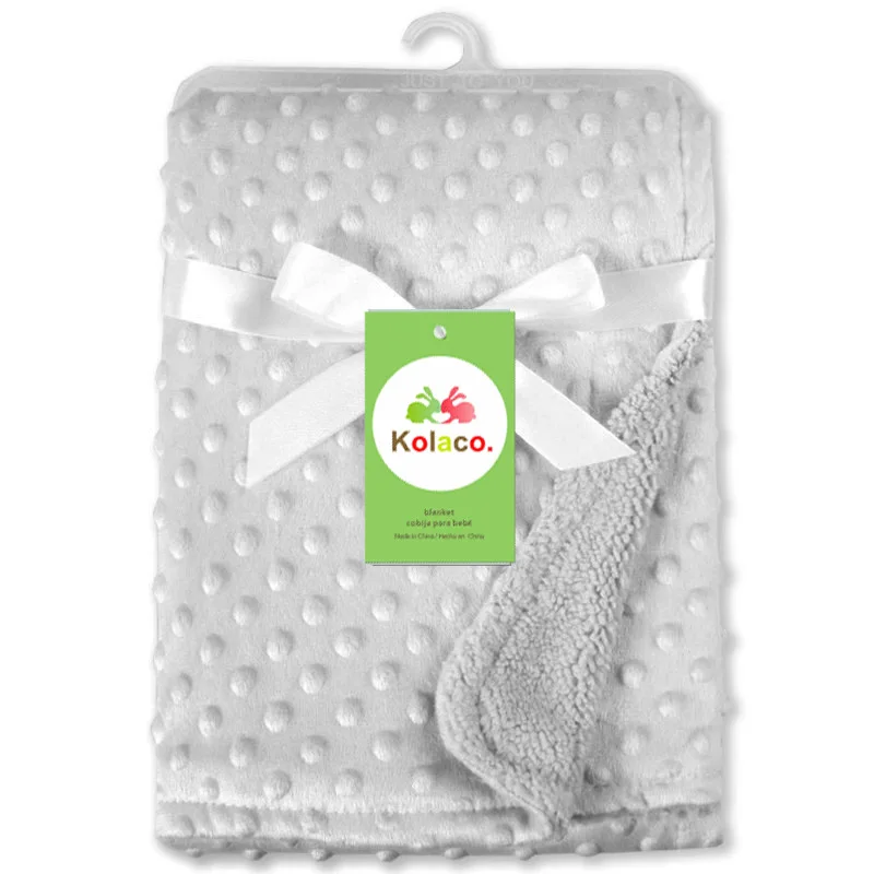 2020 Eco-friendly Baby Super Mehko Odejo Minky Dot Tkanine Poletje Baby Pene Dvojno Plast Kratke Plišastih Odejo Otroci Odejo