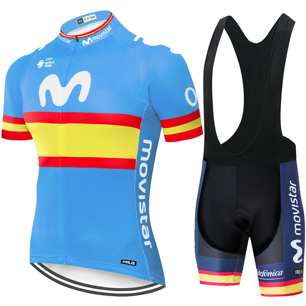 2020 Ekipa Movistar kolesarjenje jersey moški kolesarski komplet Maillot Ropa Ciclismo Jersey Moški Poletje Kolo Jersey Set Kolo Kolo Nositi MTB