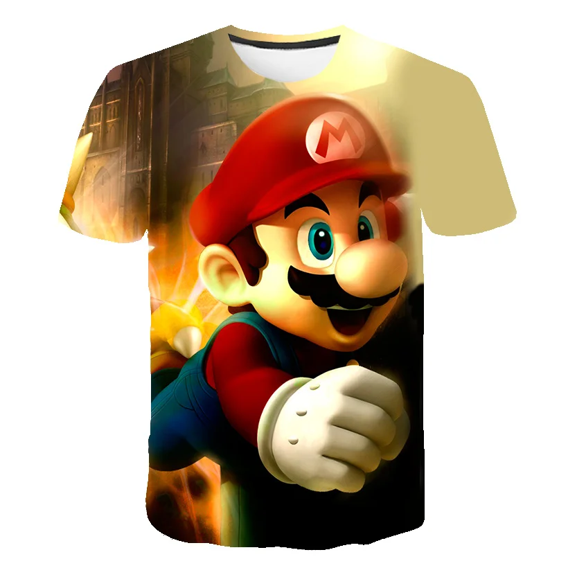 2020 Fantje Dekleta Kratkimi Mario igre T-Majice otroška majica 3D Cartoon Majica Baby Dekle, Vrhovi Otroci Tees moda Kostum