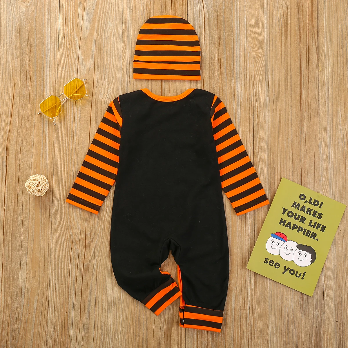 2020 Halloween Newborn Baby Boy Romper Dolg Rokav Risanka Jumpsuit Playsuit + Klobuk Stranka Obleko 2Pcs