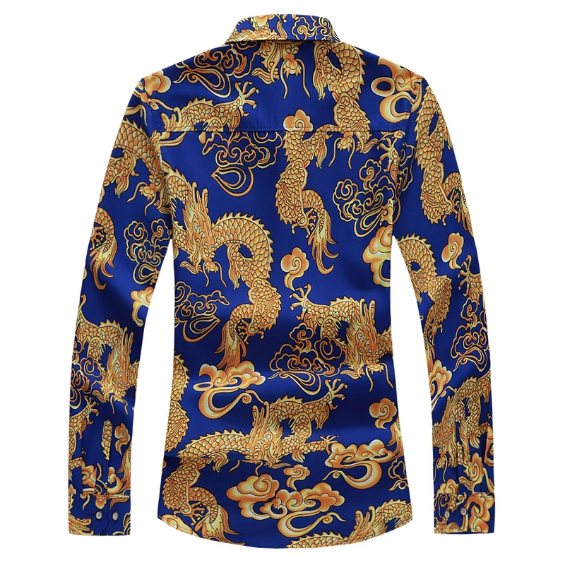 2020 Jesen Pomlad Oblačila Kitajski Zmaj Rokavi Moški Dolge Rokave Bluzo Velika Velikost 6XL 7XL Tiskanja Hawaiian Beach Casual, Za Človeka