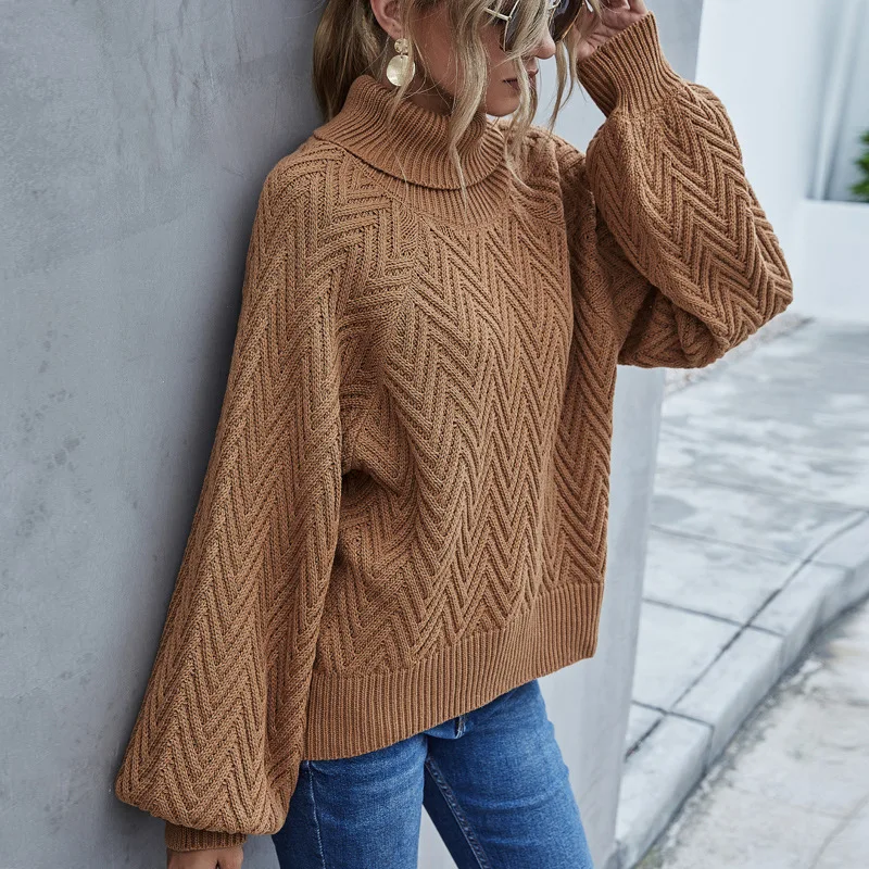 2020 jeseni novo luč rokavi ženske pulover ženske ohlapen pulover želva vratu ženske oblačila turtleneck