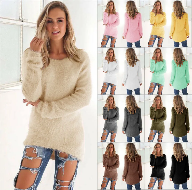 2020 Jeseni, Pozimi Moda Barva Dolg Rokav Ženska Jopica Priložnostne Svoboden Ženske Sweatershirt Lady Woll krpo Puloverji Vrhovi