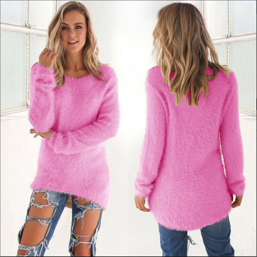 2020 Jeseni, Pozimi Moda Barva Dolg Rokav Ženska Jopica Priložnostne Svoboden Ženske Sweatershirt Lady Woll krpo Puloverji Vrhovi