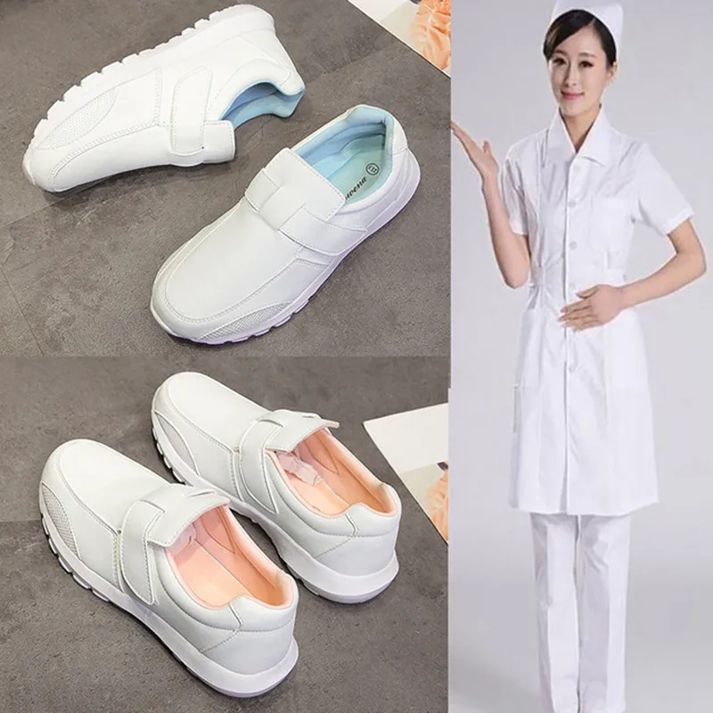 2020 Lady ' mehke čevlje, sponke pas, študent medicinske sestre, ki delajo čevlji, udobna in mehka gospa je malo beli čevlji