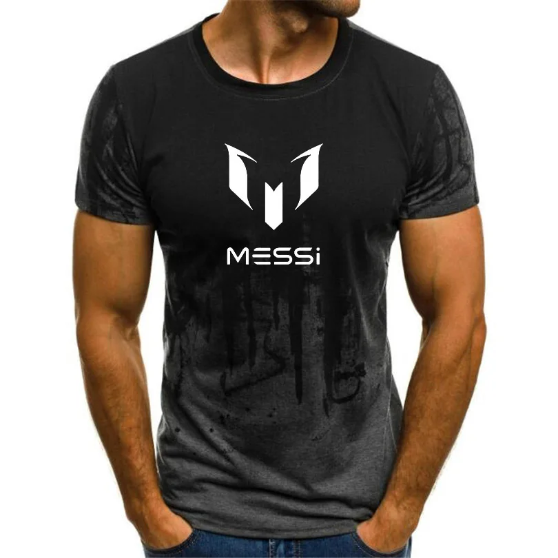 2020 Messi nov moški modni šport fitnes prikrivanje, kratek rokav T-shirt poletje osebnost Messi tisk T-shirt